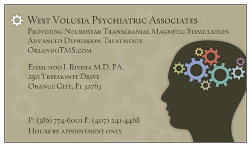 West Volusia Psychiatric Associates business card
